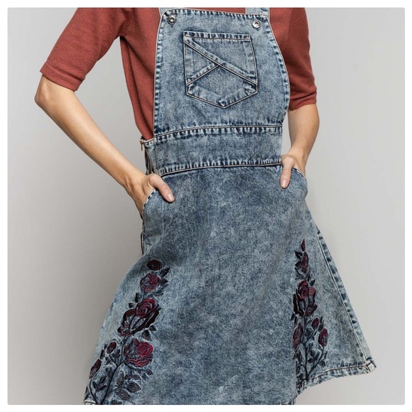 Vintage 80's Stone Washed Coverall Denim Dress - Picture 7 of 9